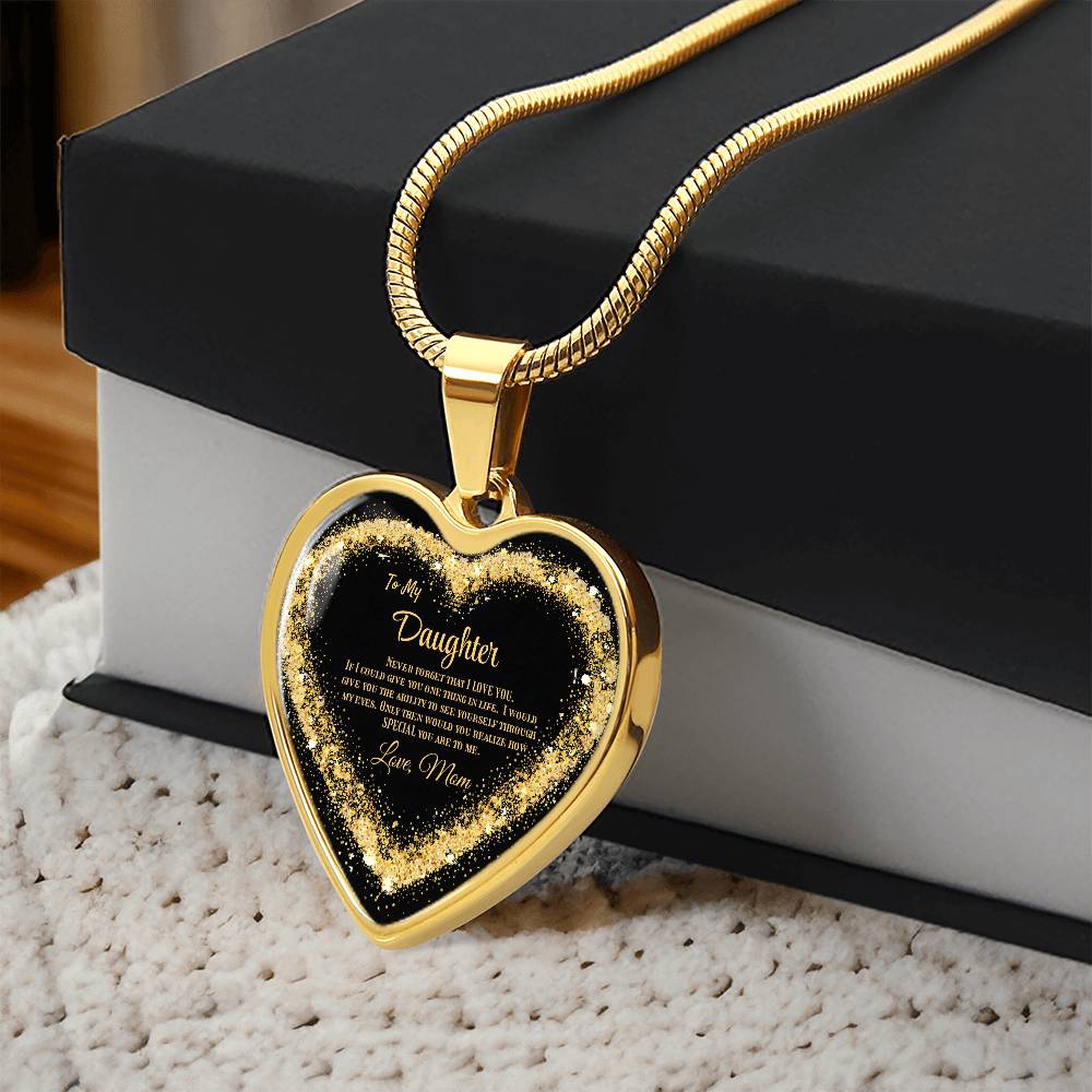 Luxury Heart Pendant Necklace – To My Daughter, Love Mom | Sentimental Jewelry Gift by ShineOn Fulfillment