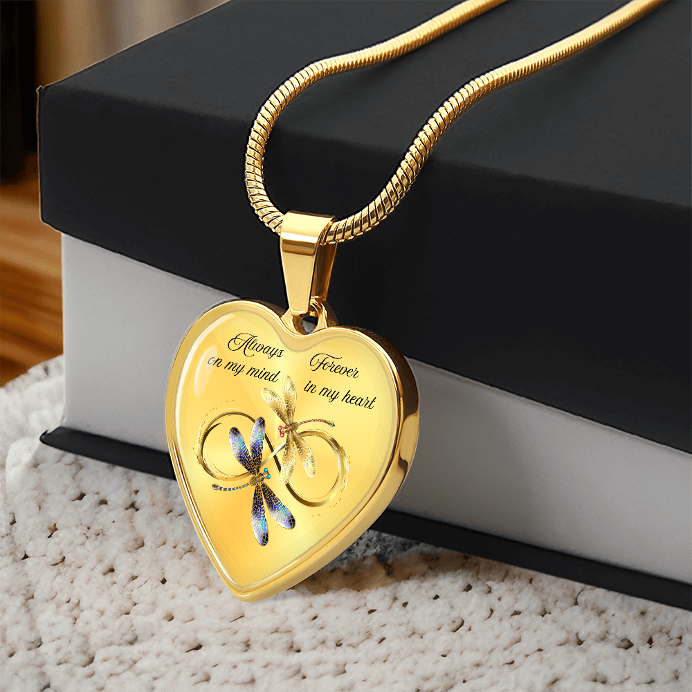 Luxury Graphic Heart Necklace – Forever in My Heart, Always on My Mind Personalized Memorial Gift