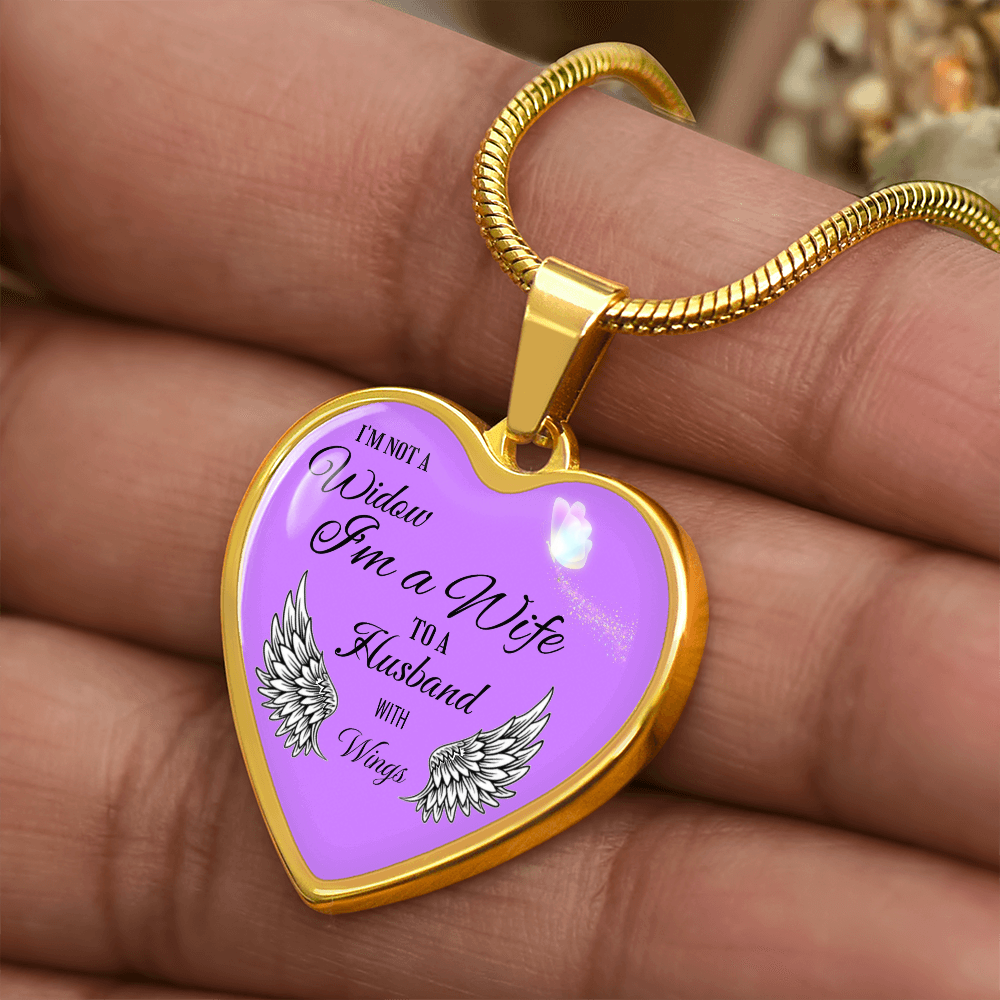 Luxury Graphic Heart Necklace " I'm not a Widow..."