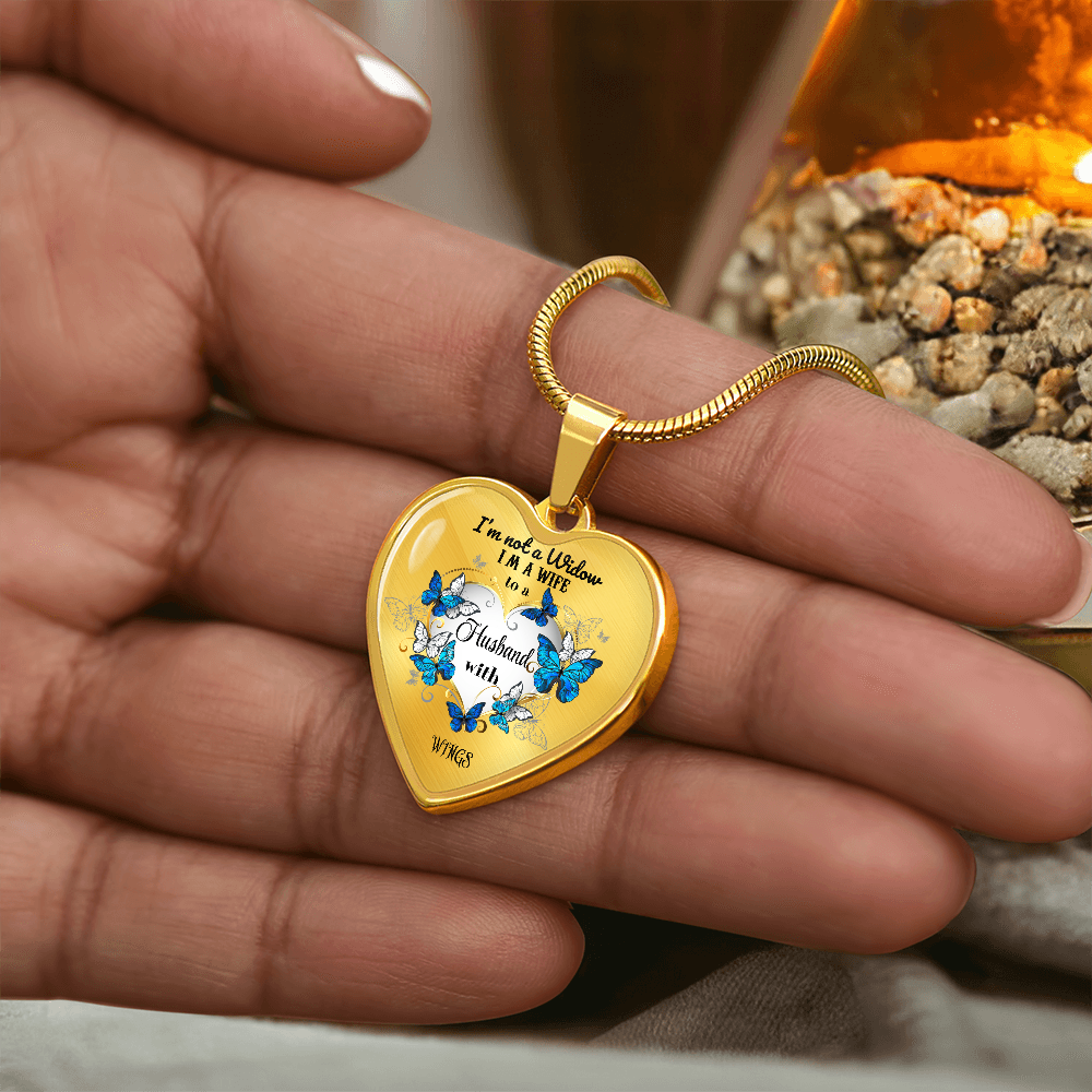 Luxury Heart Pendant Necklace – Tribute to Your Beloved Husband | Angel Memory Jewelry & In Loving Memory Gift by ShineOn Fulfillment