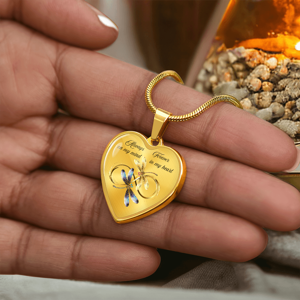 Luxury Graphic Heart Necklace – Forever in My Heart, Always on My Mind Personalized Memorial Gift