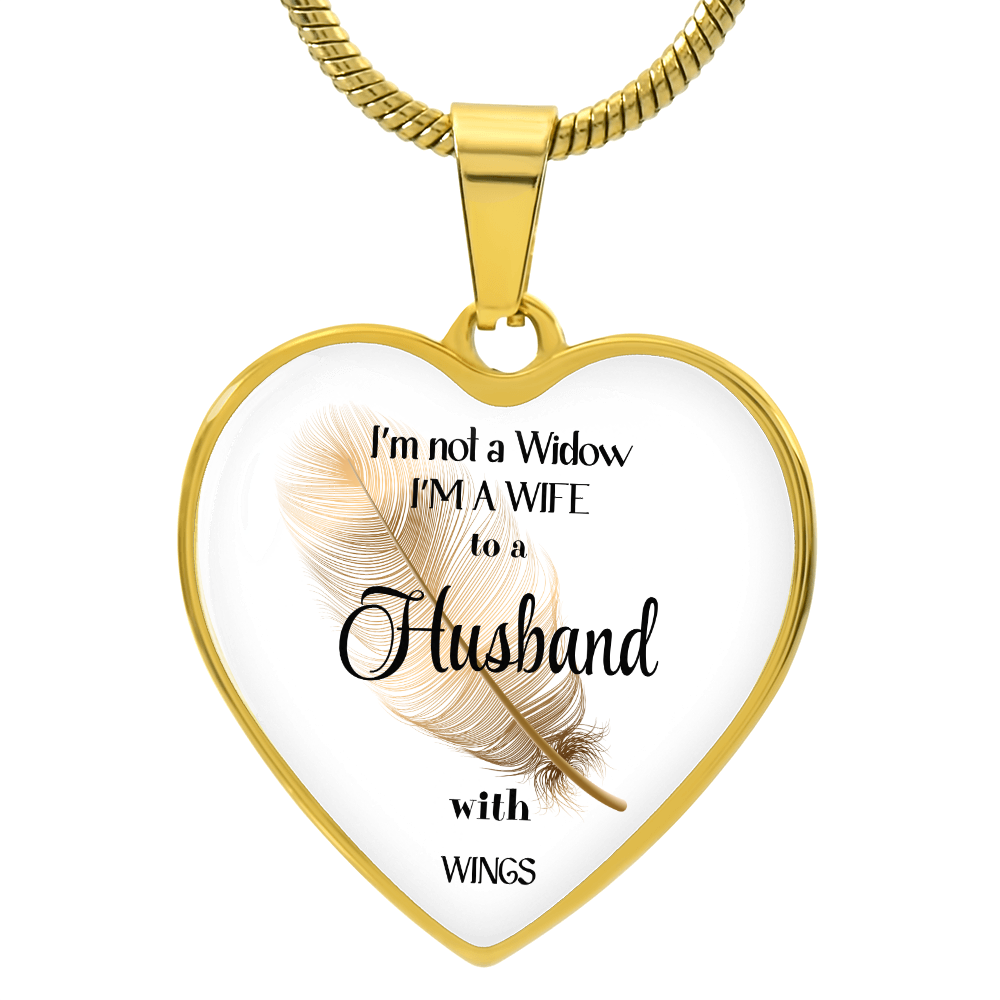 In Loving Memory Husband Necklace – Angel Wings Heart Tribute Jewelry | Elegant Memorial & Sympathy Gift by ShineOn Fulfillment