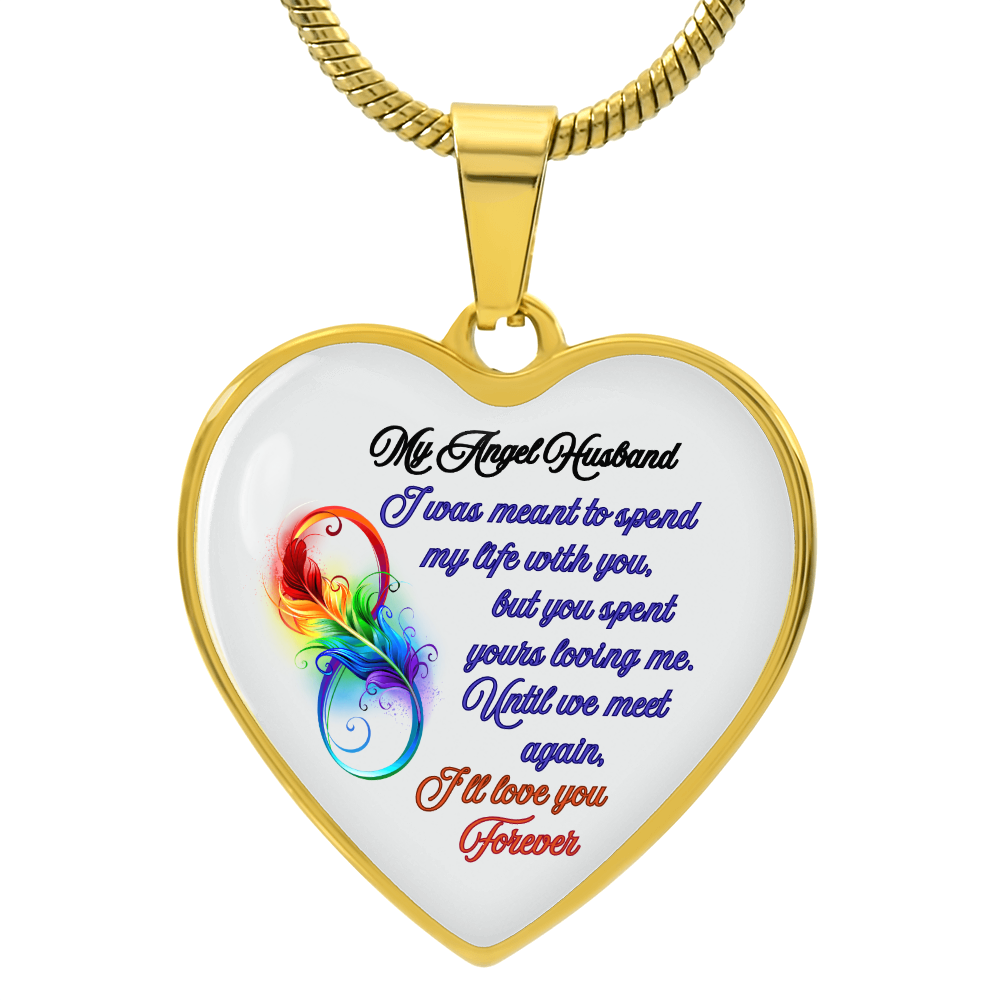 My Husband My Angel- Husband Memorial Heart Pendant Necklace by ShineOn Fulfillment