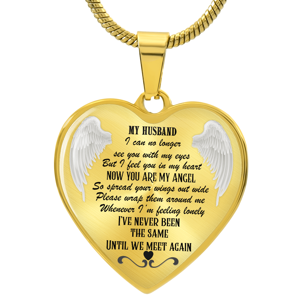 In Loving Memory of My Husband – Until We Meet Again Necklace – Memorial Heart Jewelry – Grief and Loss Gift for Her, personalized