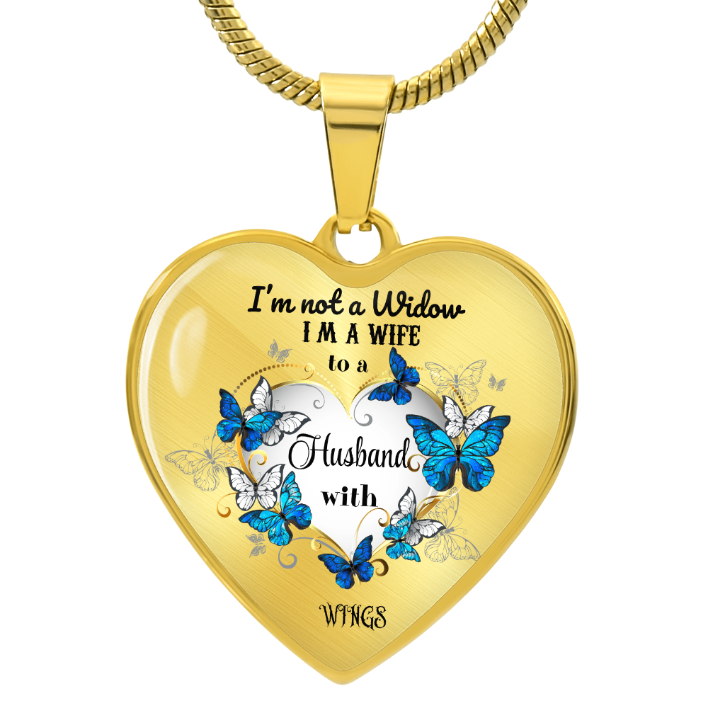 Luxury Heart Pendant Necklace – Tribute to Your Beloved Husband | Angel Memory Jewelry & In Loving Memory Gift by ShineOn Fulfillment