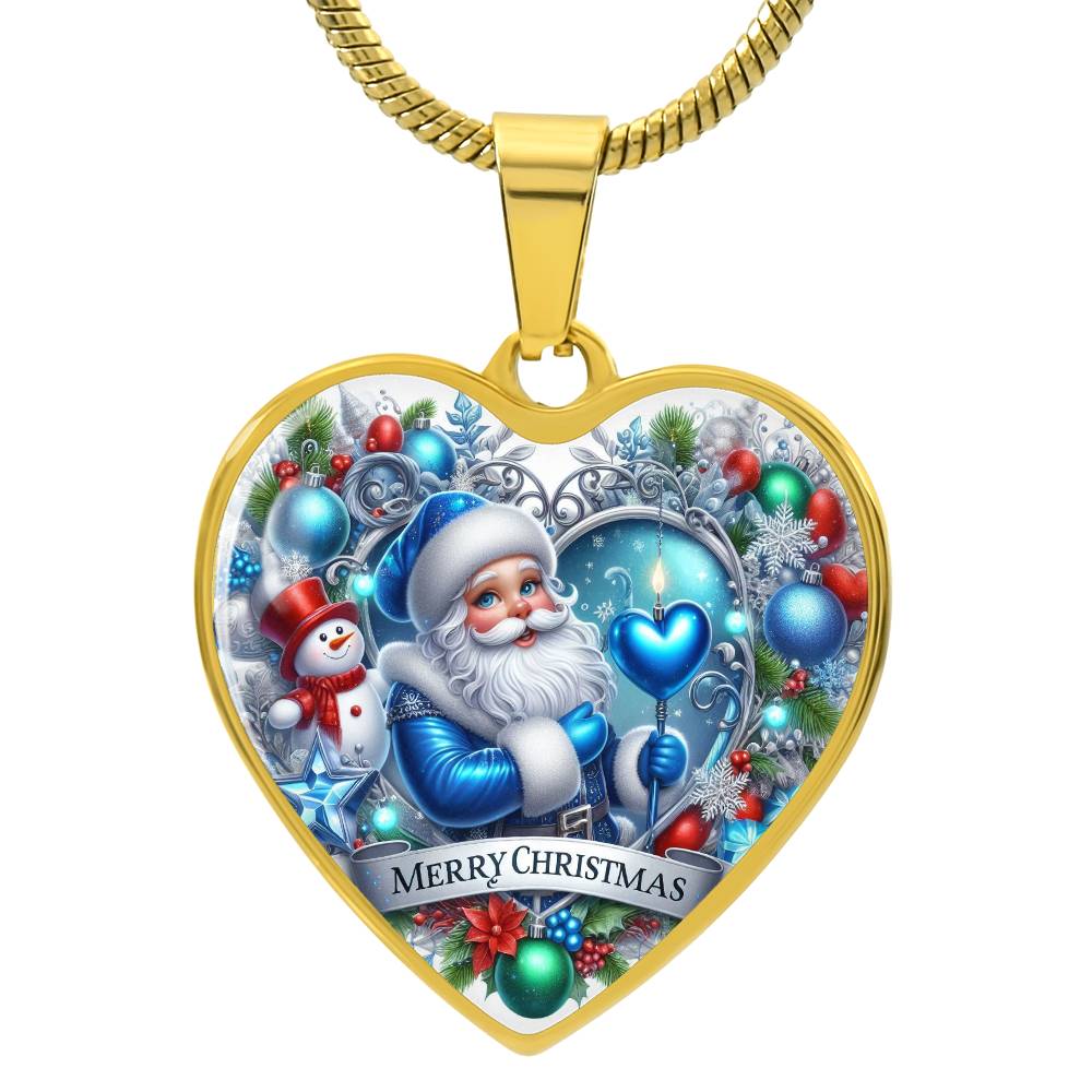 Luxury Heart Necklace – Merry Christmas Graphic Design | Holiday Jewelry Gift for Women by ShineOn Fulfillment
