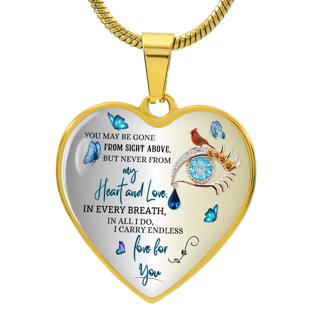 Luxury Heart Necklace, Husband Memorial Jewelry for Wife, Personalized Remembrance Gift, Forever Love Pendant