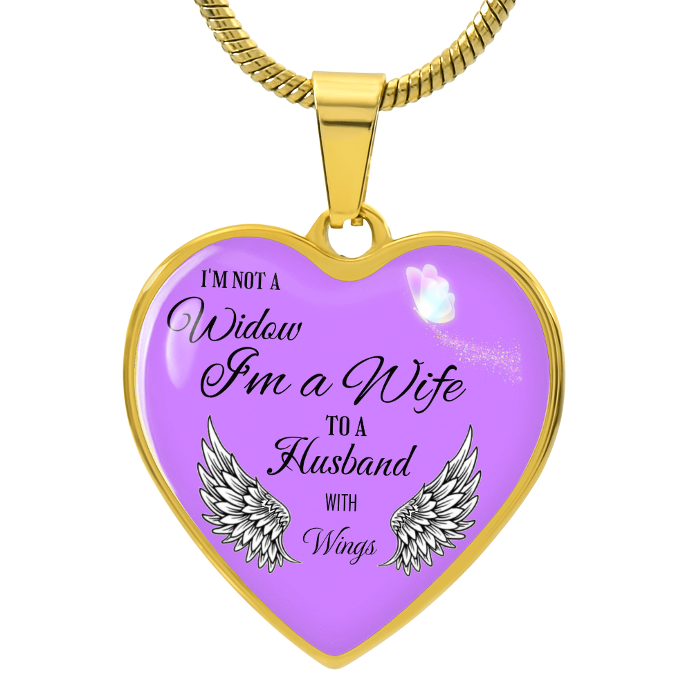 Luxury Graphic Heart Necklace " I'm not a Widow..."