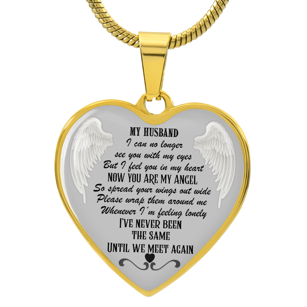 Luxury Graphic Heart Necklace for Husband Memorial