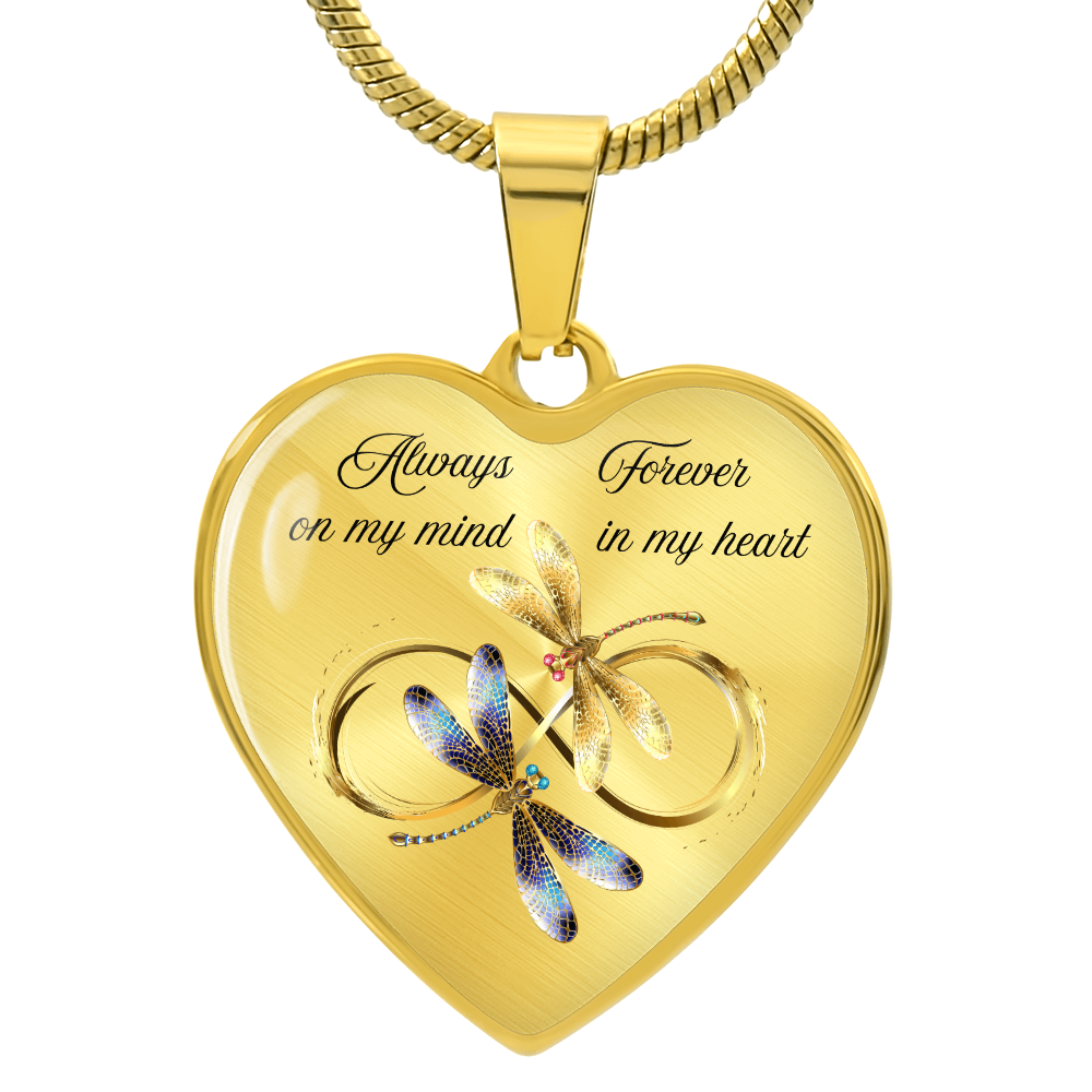 Luxury Graphic Heart Necklace – Forever in My Heart, Always on My Mind Personalized Memorial Gift