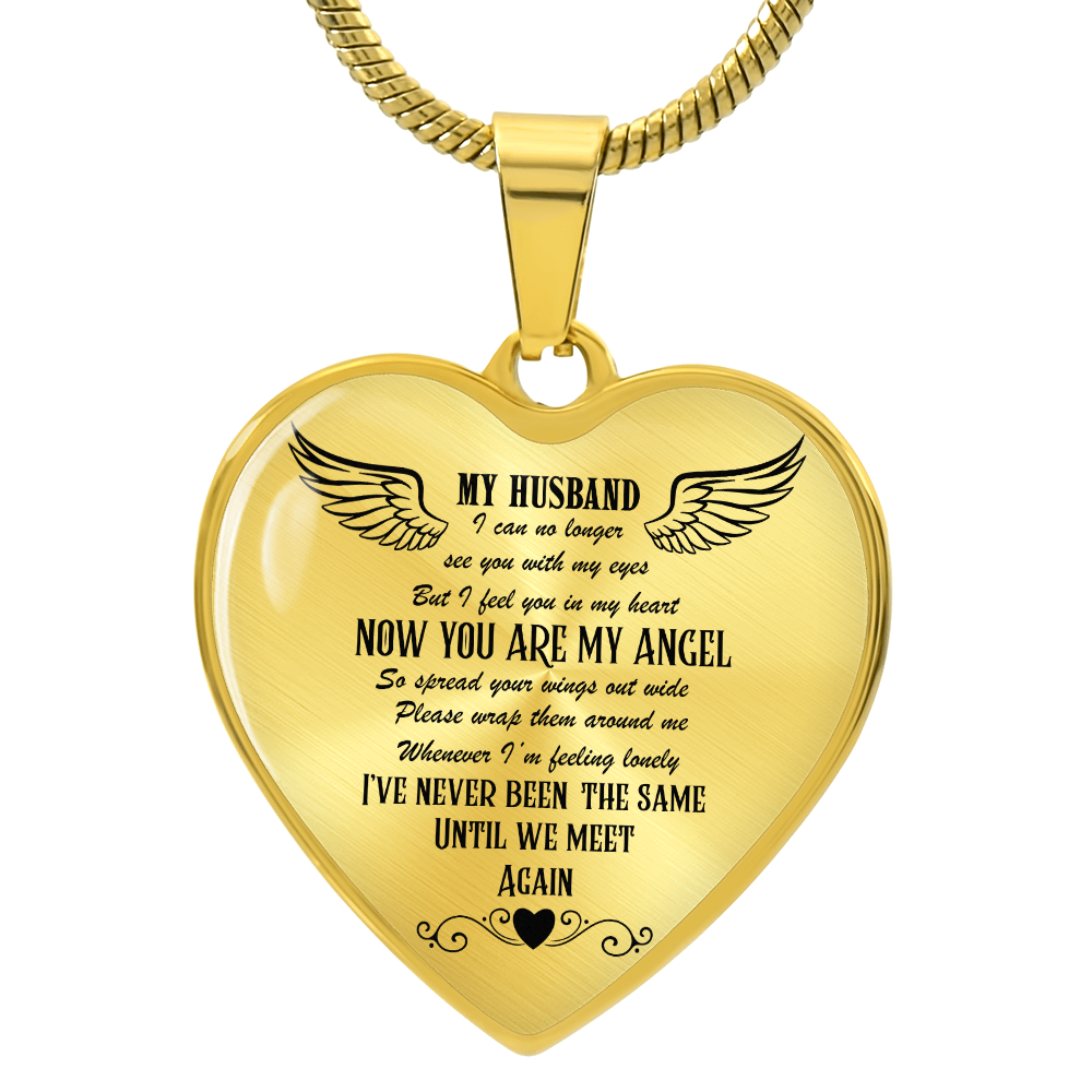 Luxury Graphic Heart Necklace My Husband my Angel