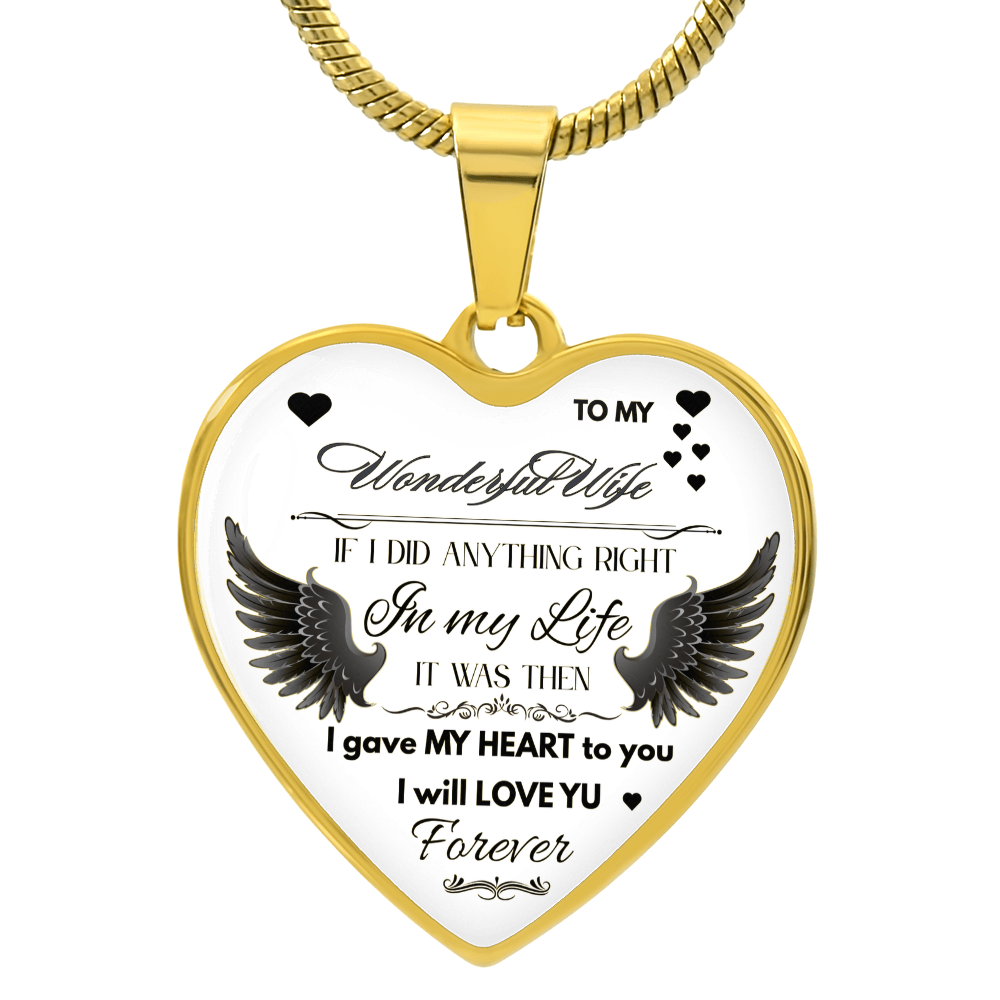 Angel Wings Necklace – To My Wonderful Wife Love Gift, Sentimental Jewelry for Wife's Birthday, Anniversary, or Just Because by ShineOn Fulfillment