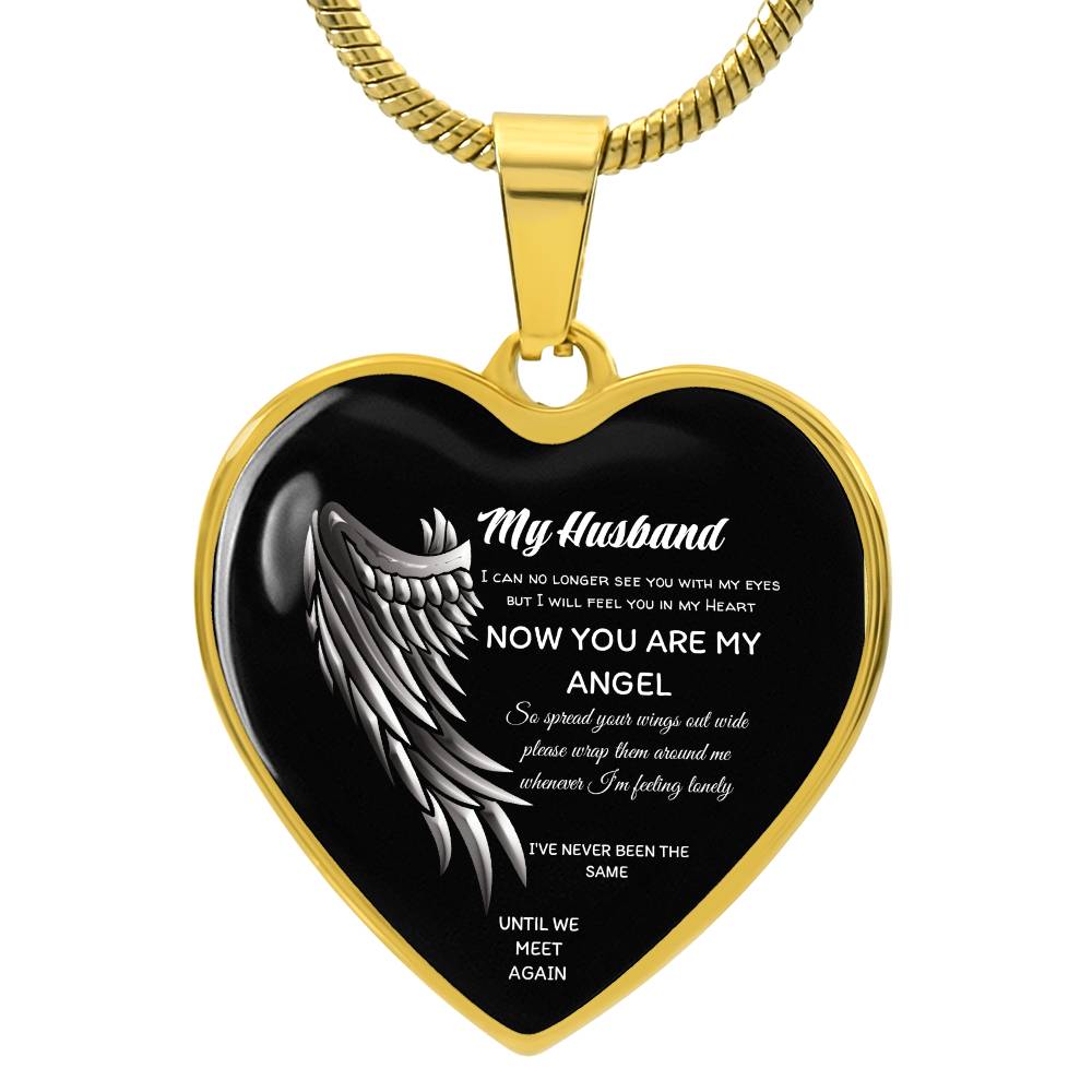 Luxury Heart pendant Necklace My Husband until we meet again by ShineOn Fulfillment