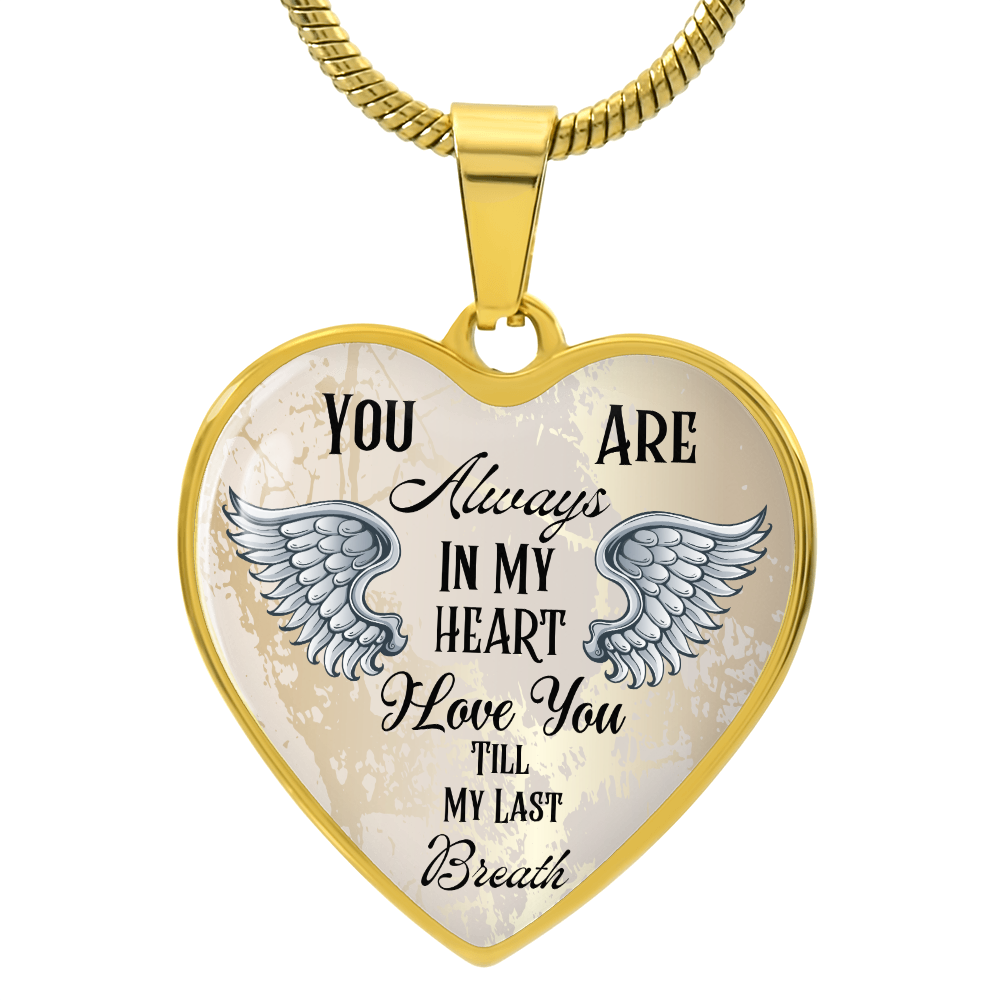 Personalized Heart pendant necklace with back engraving, You are always in my Heart ShineOn Fulfillment