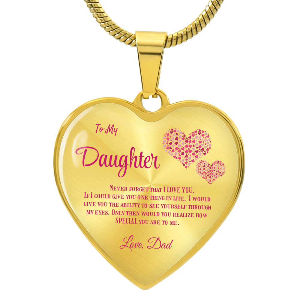 Heartfelt Luxury Gift from Dad: Stunning Heart Pendant Necklace for Daughter, Symbol of Love & Affection by ShineOn Fulfillment