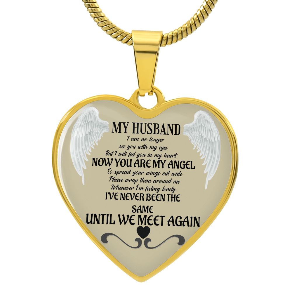 Luxury Graphic Heart Necklace Husband memorial by ShineOn Fulfillment