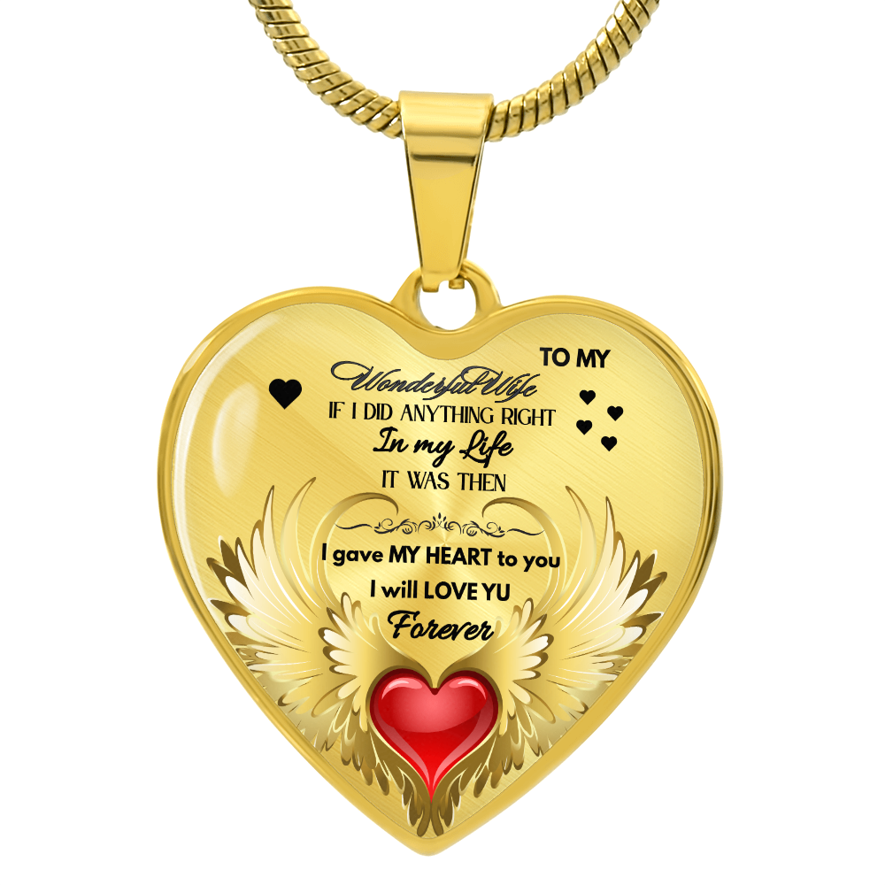 To My Wonderful Wife Angel Wings Necklace – Love Gift for Wife, Romantic Jewelry for Anniversary, Birthday or Valentine's Day by ShineOn Fulfillment