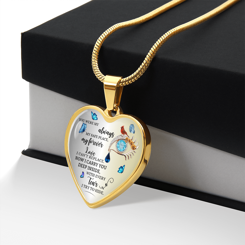 Forever Love Necklace for Wife, Husband Memorial Gift, Loss of Husband Jewelry, Sympathy Heart Pendant, In Loving Memory Keepsake