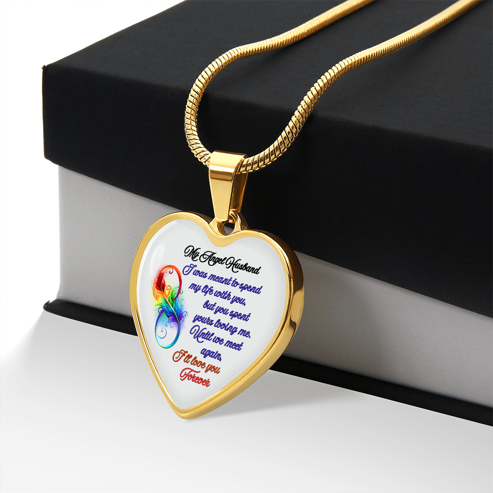 My Husband My Angel- Husband Memorial Heart Pendant Necklace by ShineOn Fulfillment