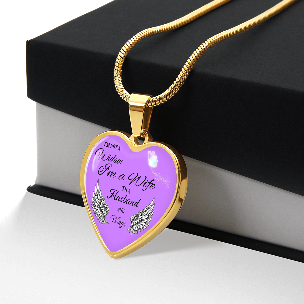 Luxury Graphic Heart Necklace " I'm not a Widow..."