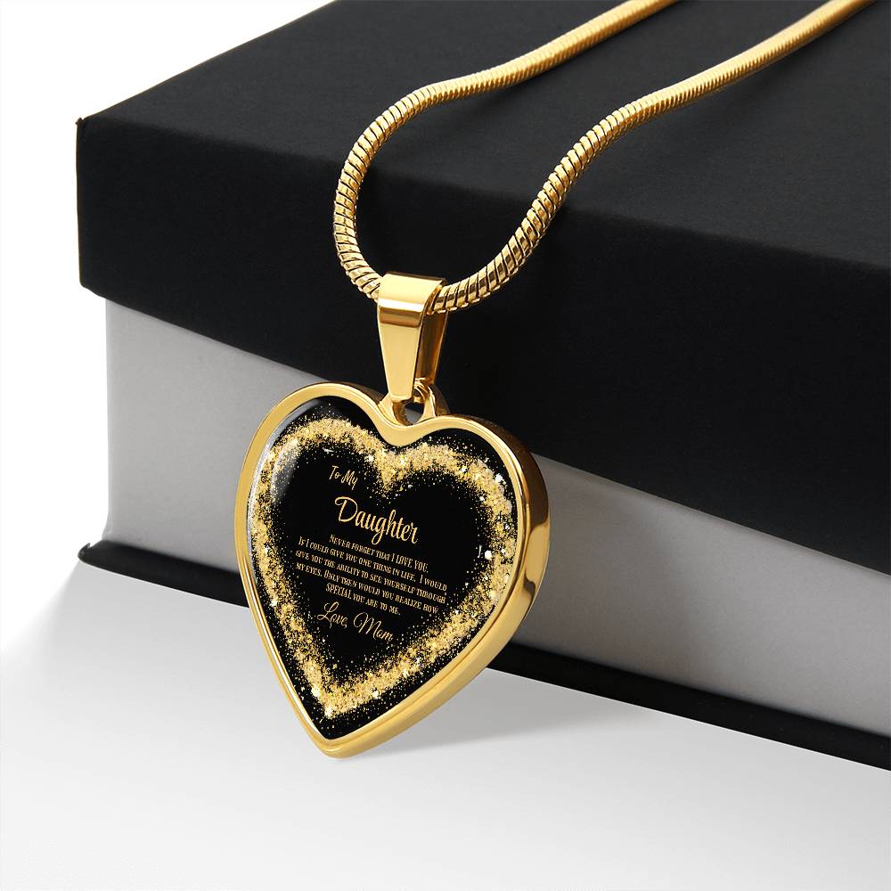 Luxury Heart Pendant Necklace – To My Daughter, Love Mom | Sentimental Jewelry Gift by ShineOn Fulfillment