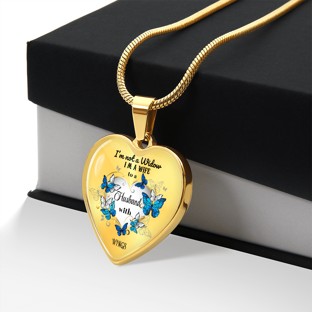 Luxury Heart Pendant Necklace – Tribute to Your Beloved Husband | Angel Memory Jewelry & In Loving Memory Gift by ShineOn Fulfillment