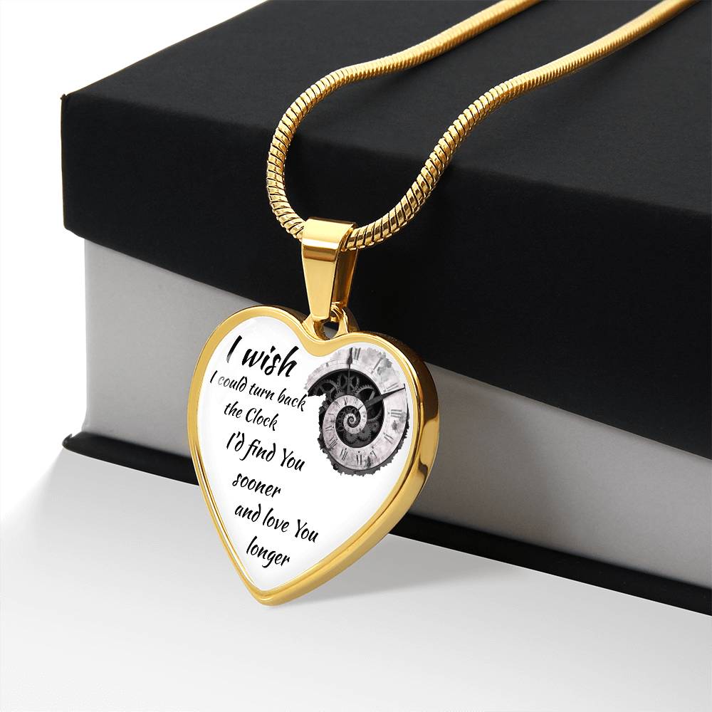 Luxury Graphic Heart Necklace "I'd find You sooner"