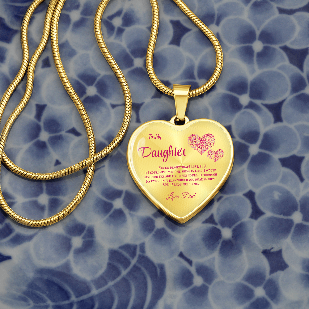 Heartfelt Luxury Gift from Dad: Stunning Heart Pendant Necklace for Daughter, Symbol of Love & Affection by ShineOn Fulfillment