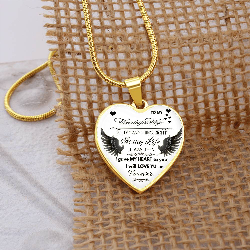 Angel Wings Necklace – To My Wonderful Wife Love Gift, Sentimental Jewelry for Wife's Birthday, Anniversary, or Just Because by ShineOn Fulfillment
