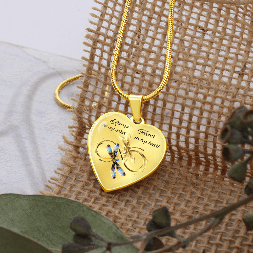 Luxury Graphic Heart Necklace – Forever in My Heart, Always on My Mind Personalized Memorial Gift