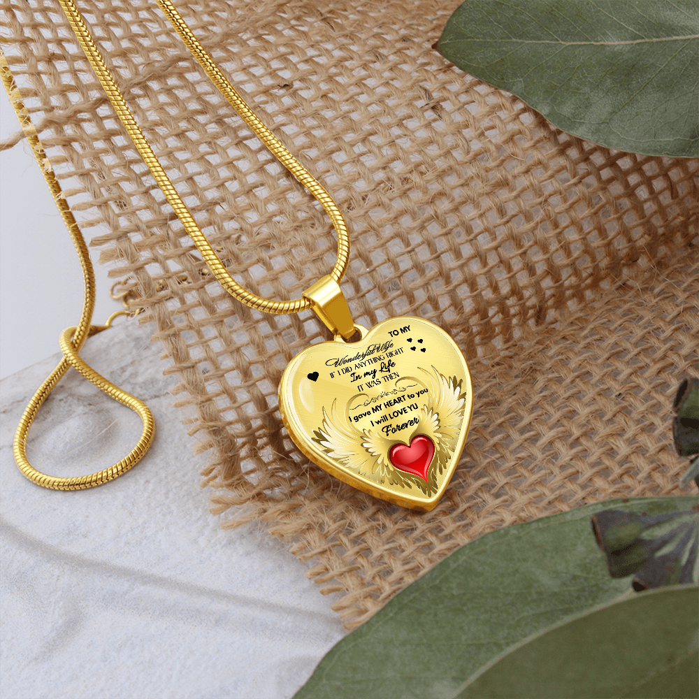 To My Wonderful Wife Angel Wings Necklace – Love Gift for Wife, Romantic Jewelry for Anniversary, Birthday or Valentine's Day by ShineOn Fulfillment