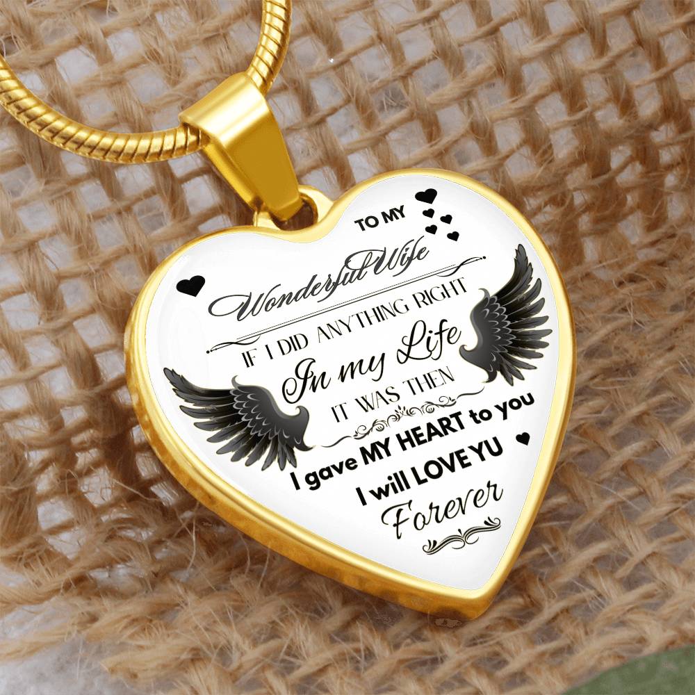Angel Wings Necklace – To My Wonderful Wife Love Gift, Sentimental Jewelry for Wife's Birthday, Anniversary, or Just Because by ShineOn Fulfillment