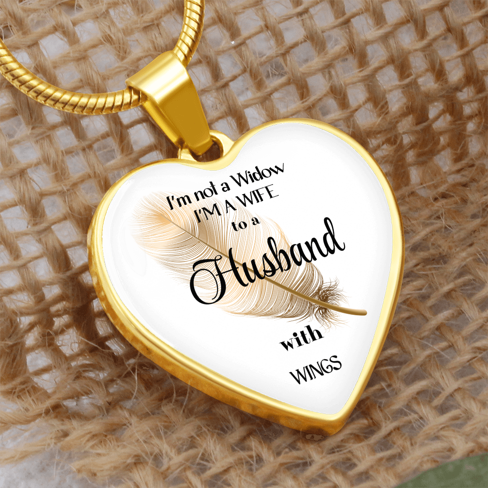 In Loving Memory Husband Necklace – Angel Wings Heart Tribute Jewelry | Elegant Memorial & Sympathy Gift by ShineOn Fulfillment