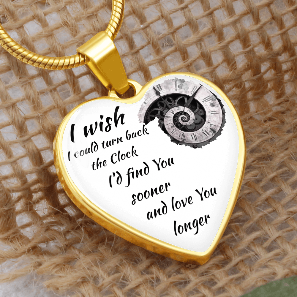 Luxury Graphic Heart Necklace "I'd find You sooner" by ShineOn Fulfillment