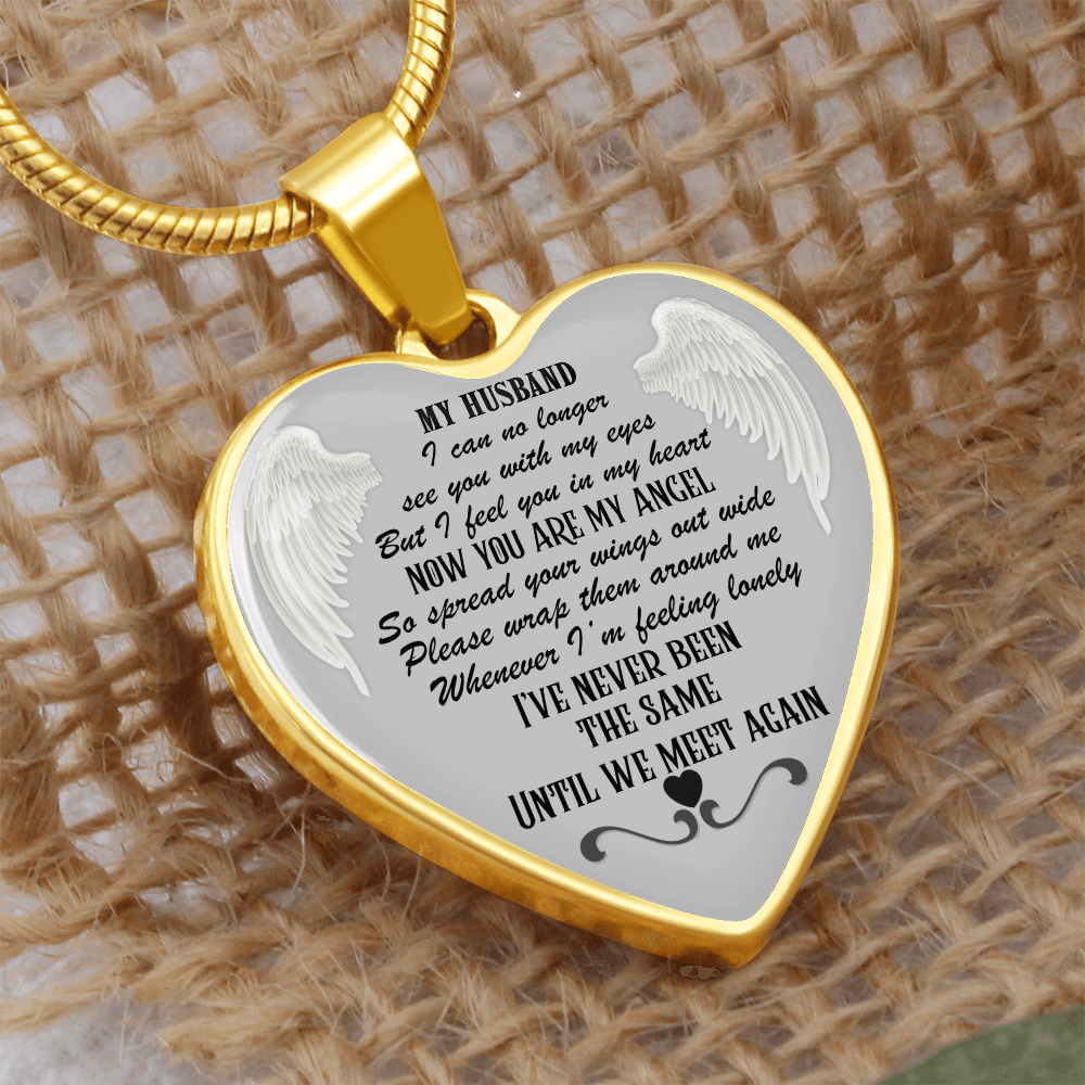 Luxury Graphic Heart Necklace for Husband Memorial