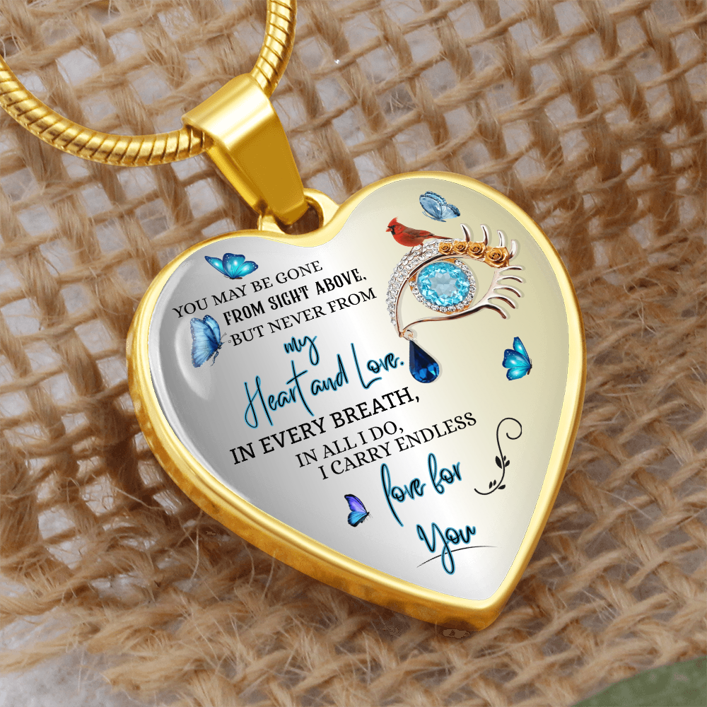 Luxury Heart Necklace, Husband Memorial Jewelry for Wife, Personalized Remembrance Gift, Forever Love Pendant