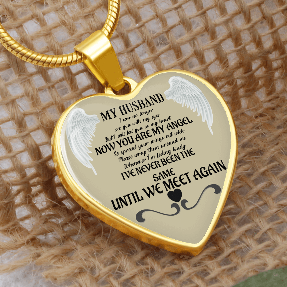 Luxury Graphic Heart Necklace Husband memorial by ShineOn Fulfillment