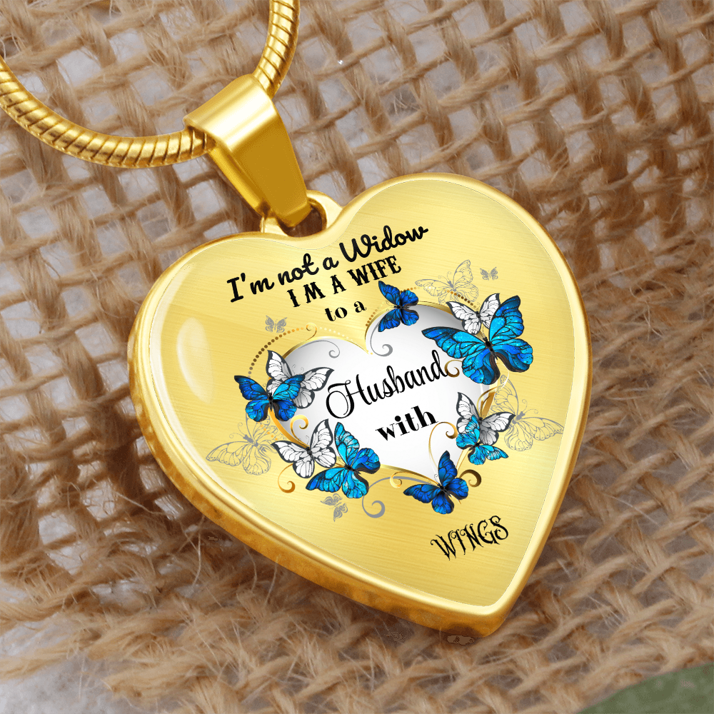 Luxury Heart Pendant Necklace – Tribute to Your Beloved Husband | Angel Memory Jewelry & In Loving Memory Gift by ShineOn Fulfillment