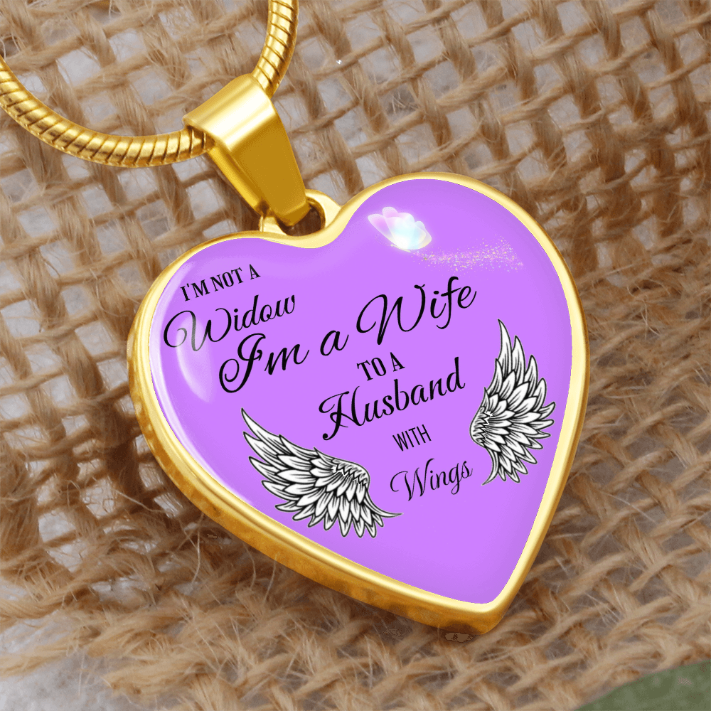 Luxury Graphic Heart Necklace " I'm not a Widow..."