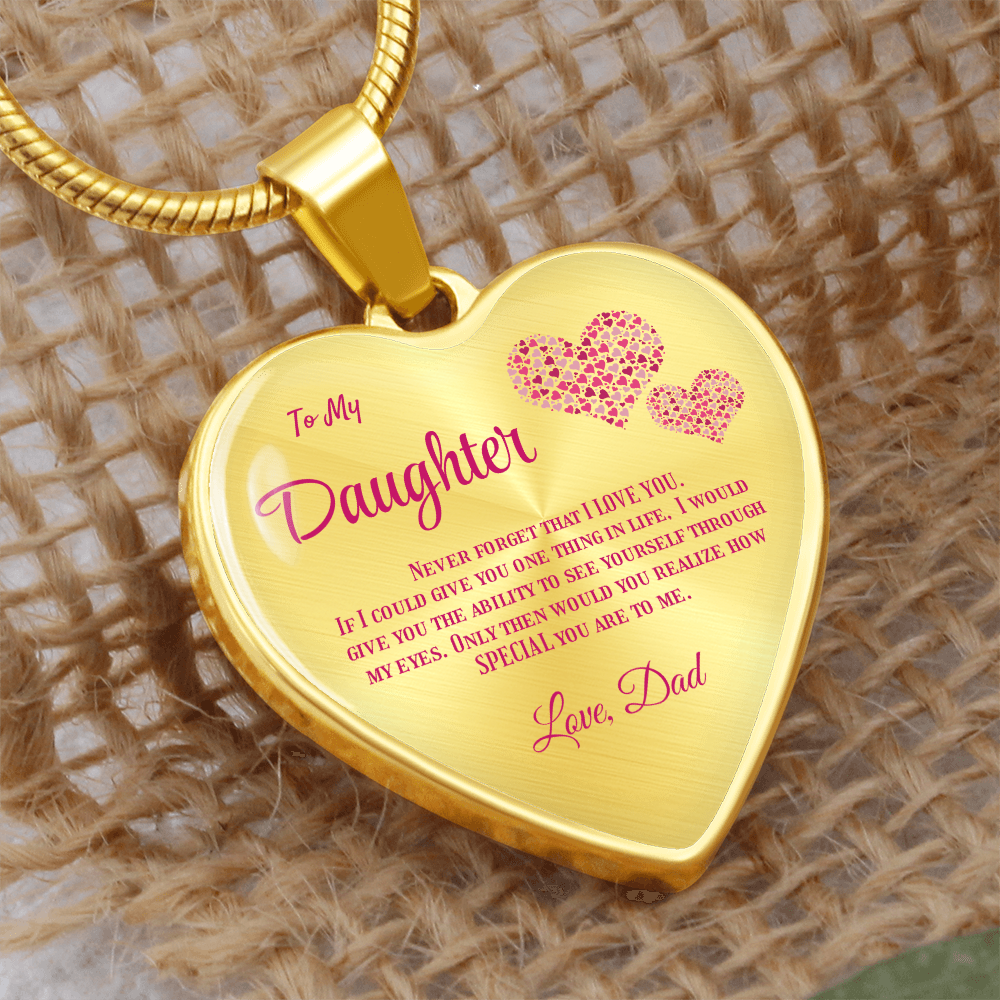 Heartfelt Luxury Gift from Dad: Stunning Heart Pendant Necklace for Daughter, Symbol of Love & Affection by ShineOn Fulfillment