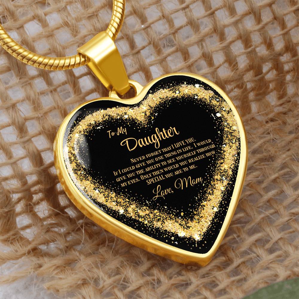 Luxury Heart Pendant Necklace – To My Daughter, Love Mom | Sentimental Jewelry Gift by ShineOn Fulfillment