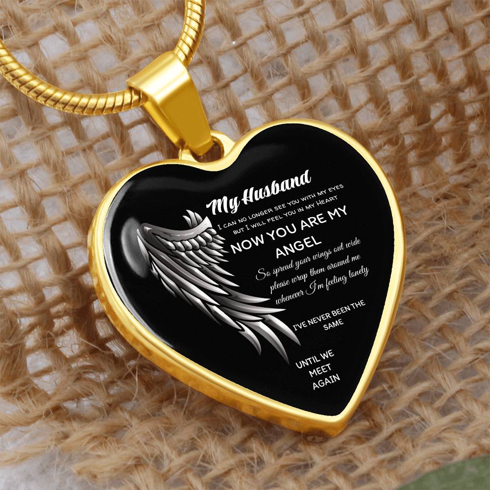 Luxury Heart pendant Necklace My Husband until we meet again by ShineOn Fulfillment