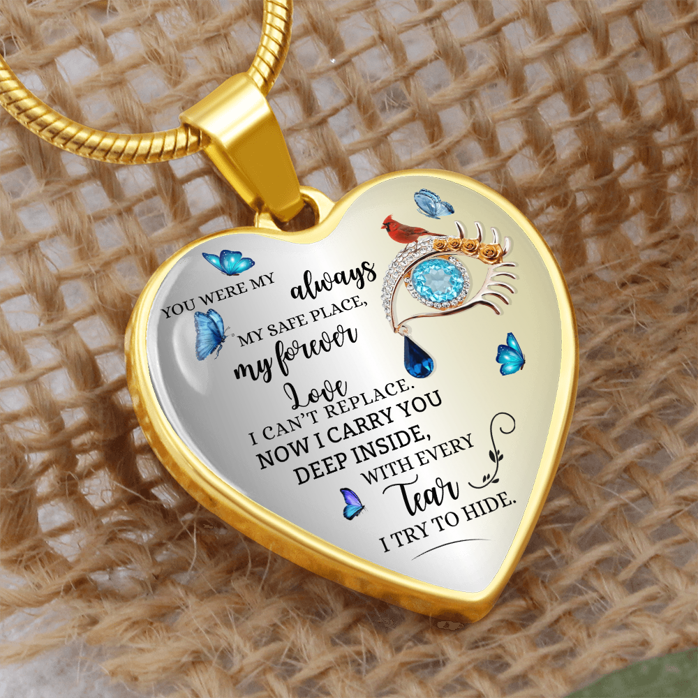 Forever Love Necklace for Wife, Husband Memorial Gift, Loss of Husband Jewelry, Sympathy Heart Pendant, In Loving Memory Keepsake