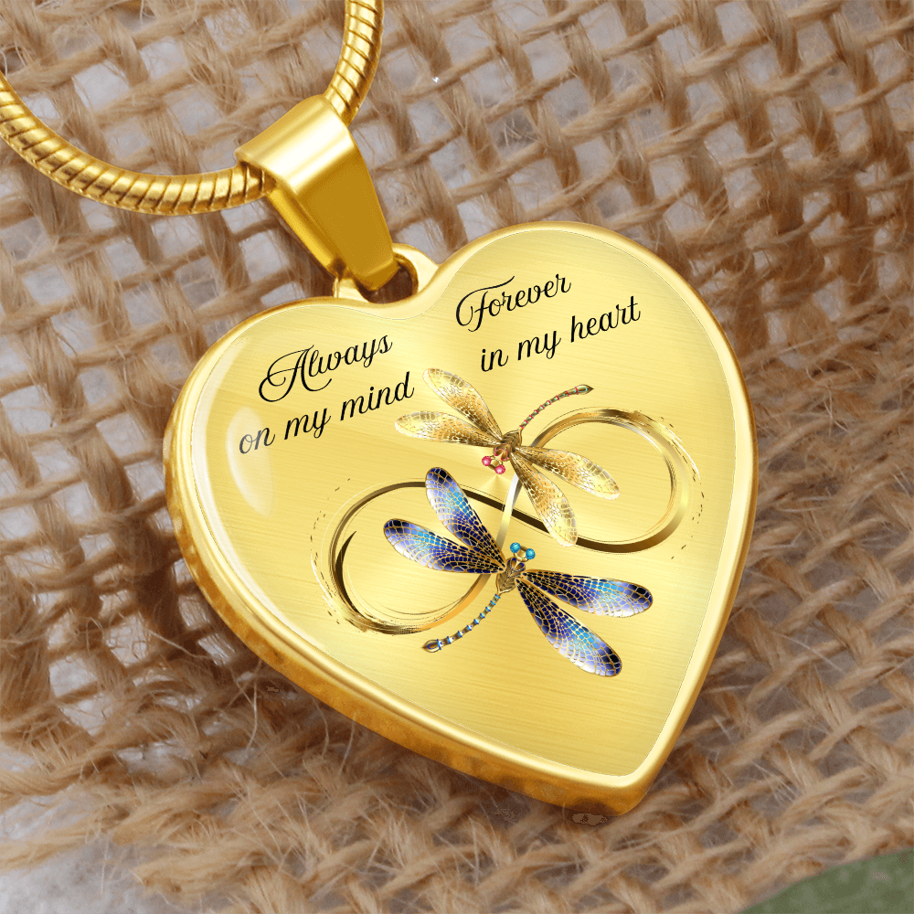 Luxury Graphic Heart Necklace – Forever in My Heart, Always on My Mind Personalized Memorial Gift