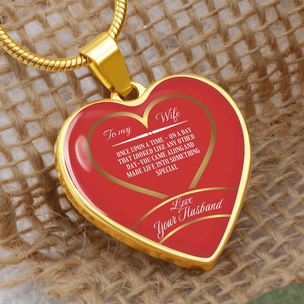 Luxury Heart pendant Necklace To my Wife by ShineOn Fulfillment