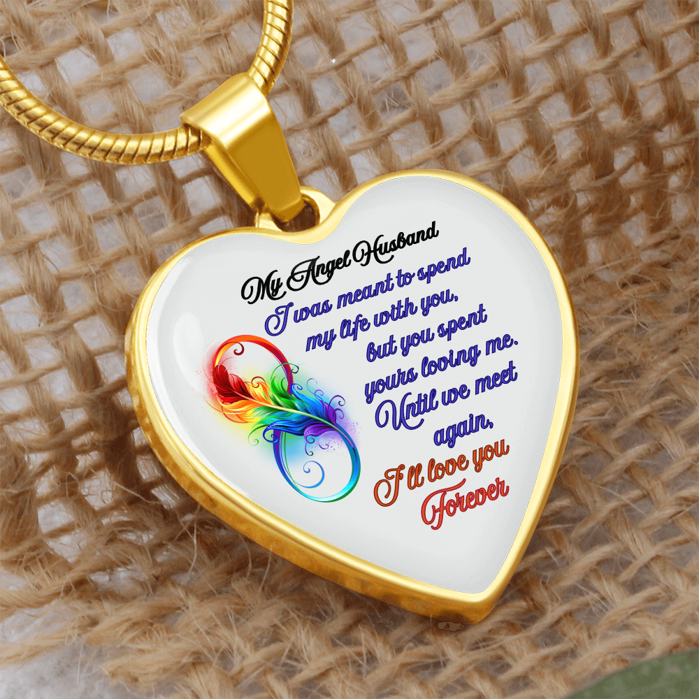 My Husband My Angel- Husband Memorial Heart Pendant Necklace by ShineOn Fulfillment