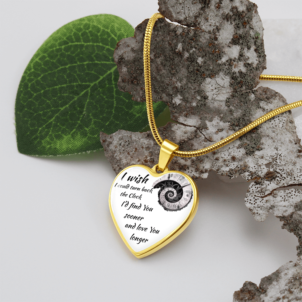 Luxury Graphic Heart Necklace "I'd find You sooner" by ShineOn Fulfillment