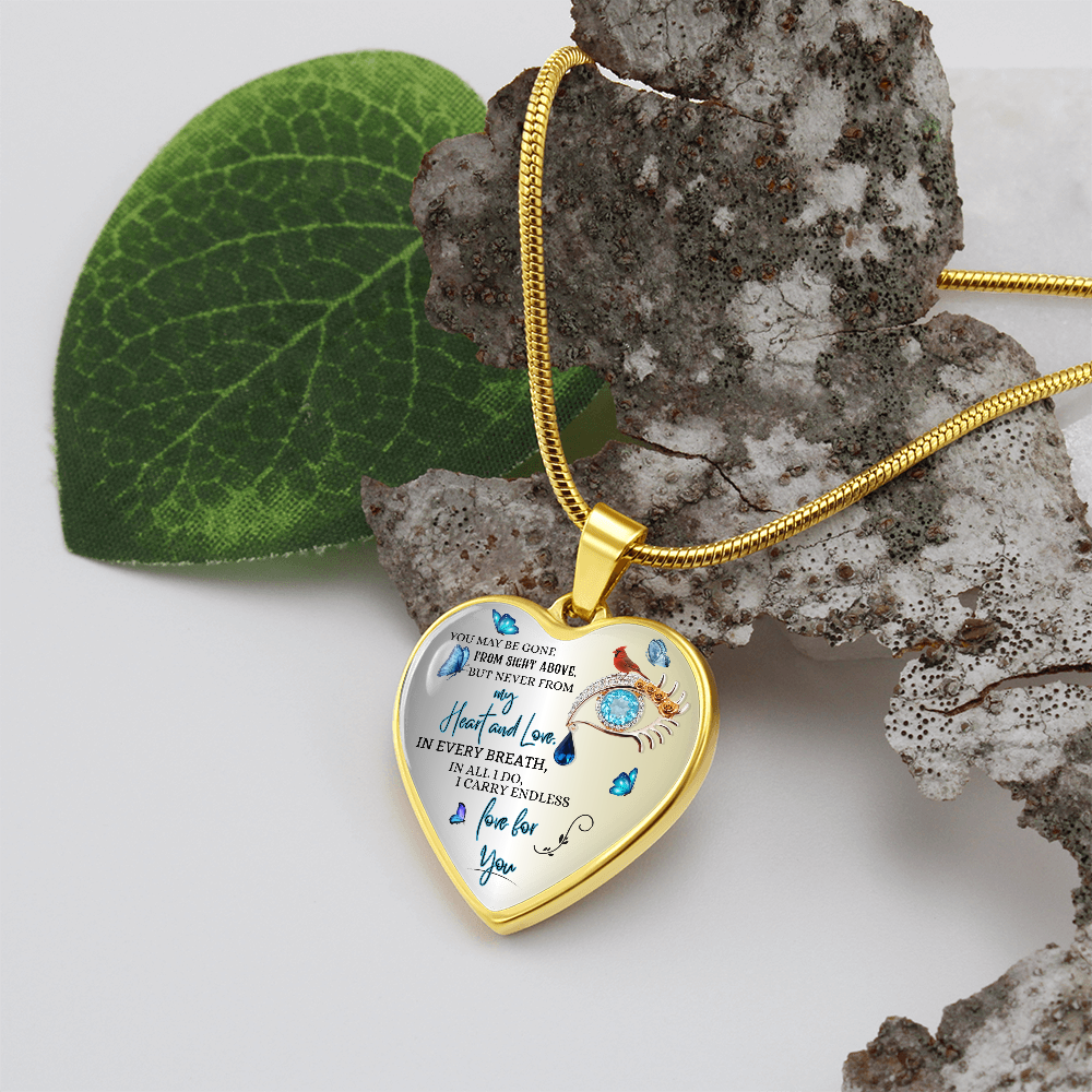 Luxury Heart Necklace, Husband Memorial Jewelry for Wife, Personalized Remembrance Gift, Forever Love Pendant