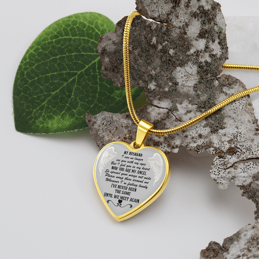 Luxury Graphic Heart Necklace for Husband Memorial