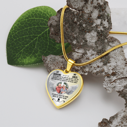 Personalized Memorial Photo Heart Necklace, Husband Loss Remembrance Gift, Custom Sympathy Jewelry, In Loving Memory Keepsake